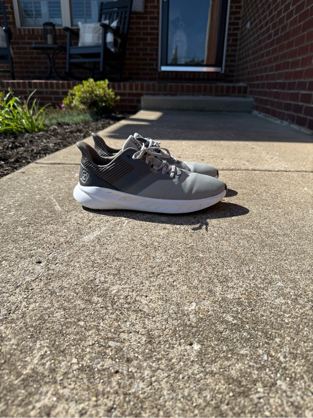 FootJoy Men's Lightweight Athletic Sneakers — Gray and White